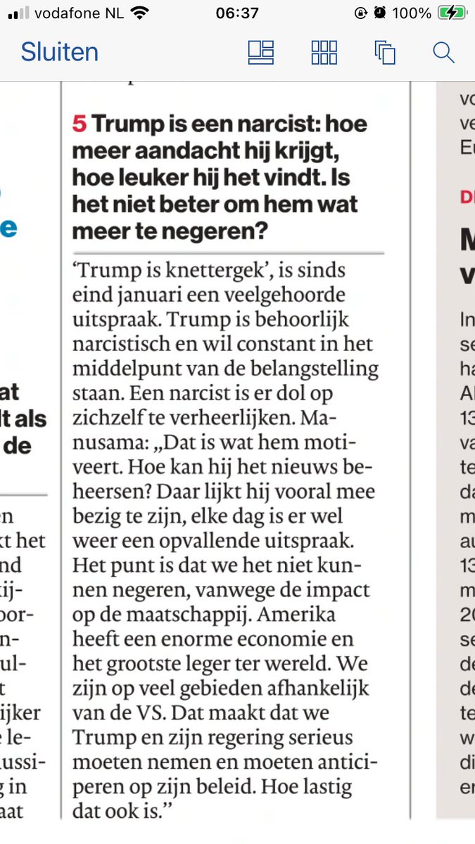 CathLouisa1976's tweet image. “#biden is seniel!!”

Media/links: “laat ons het medisch onderzoek maar zien!!”

Zelfde linkse krant in ‘opiniestuk’ met linkse #trumphaters:

“Trump is een narcist!”