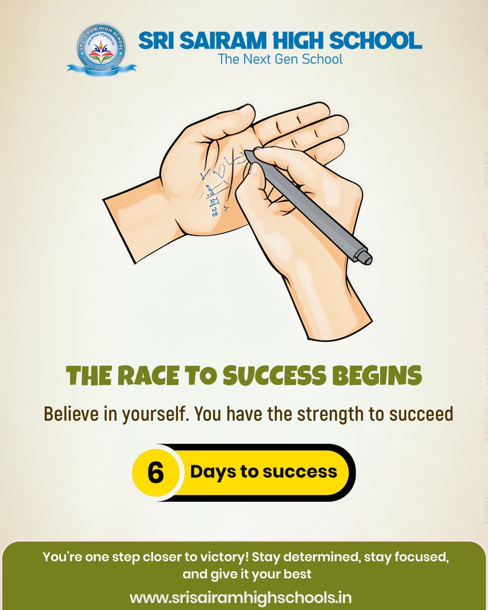 sairamschools's tweet photo. Believe in yourself! πͺβ¨ 6 days to go! Stay focused & push forward. Success is near! π
Visit us: https://t.co/SHH9TxgF76
#srisairamhighschools #schools #sscboardexams #racetosuccess #believeinyourself #6daystogo #striveforsuccess #stayfocused #keeppushingforward #hyderabad https://t.co/POG6zfduD0