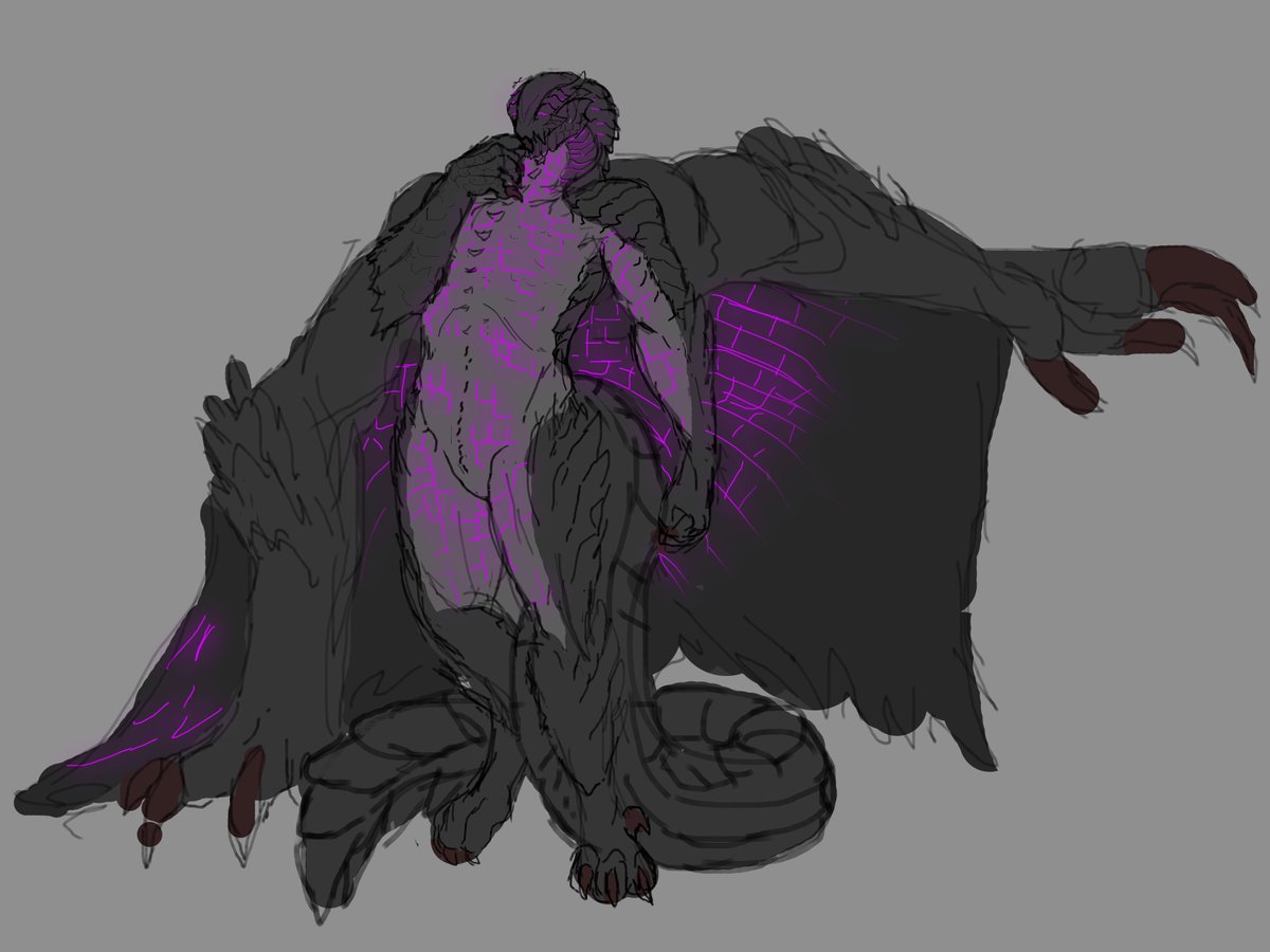 I doodled an anthro gore magala ^M^