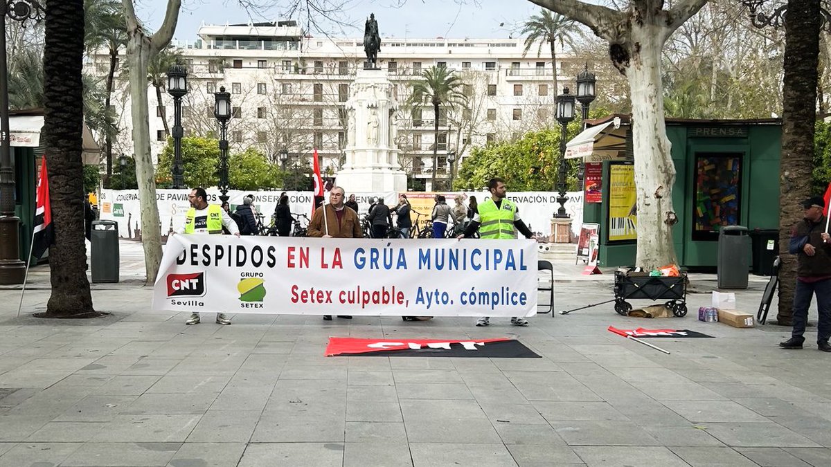 cnt_sevilla's tweet photo. 👉READMISIÓN PARA L@S 6 COMPAÑER@S 
#SETEX DESPIDE, AYUNTAMIENTO DE SEVILLA CÓMPLICE 
✊ NO BAJAREMOS LOS BRAZOS ⚫🔴
#cnt
                    https://t.co/dCCNNFJ8H5 https://t.co/z5iecPNsRT