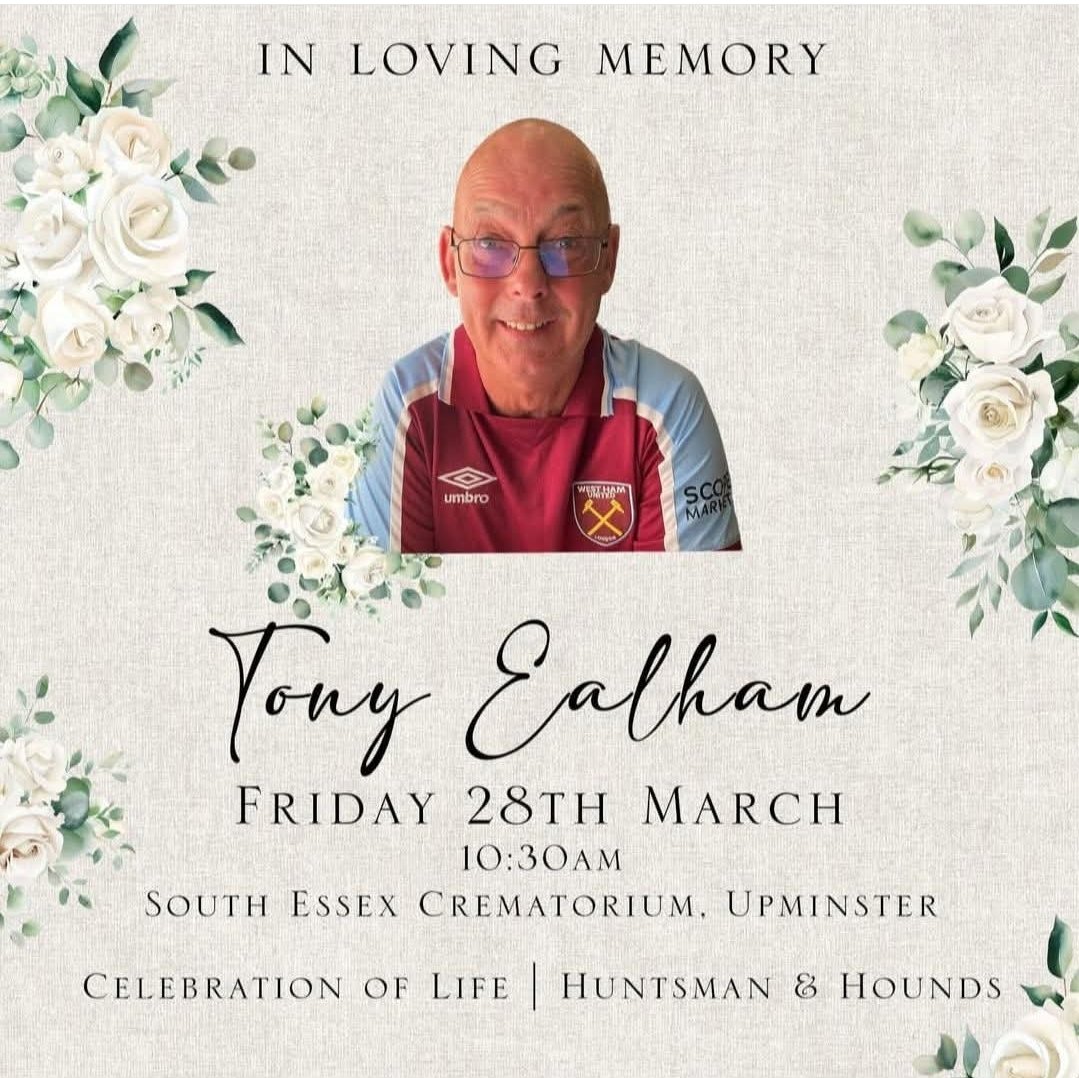 For those who wish to join us in paying our respects to Tony ⚒️