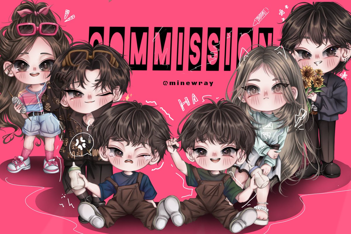 Commission chibi - OPEN !❤️ 
📌 เป็นการรับคิวรอบพิเศษ ทวิตใหม่เนื่องจากเผลอลบค่ะ

0/5

ราคาต่อตัวละคร 350 บาท 
- ราคาgive away  x 1.5 
- ราคาเชิงพาณิชย์ x 2

หนึ่งคิวทำงานไม่เกิน1อาทิตย์ 

จองคิวผ่านใต้เมนชั่นจองคิว / DM

#Commission #commissionTH #commissionsopen