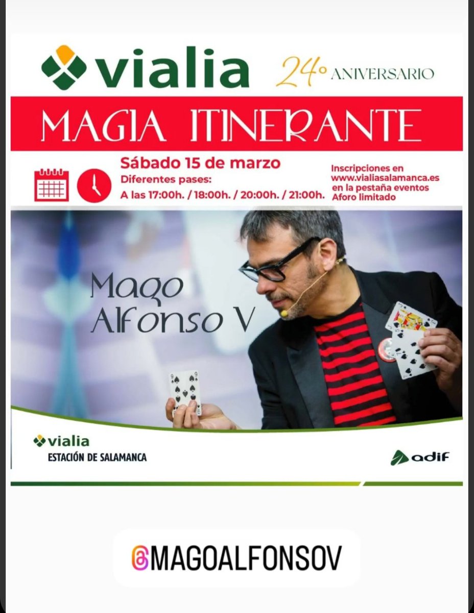 Magia de cerca en Centro Comercial Vialia Salamanca. Sábado 15 marzo a partir de las 17:00