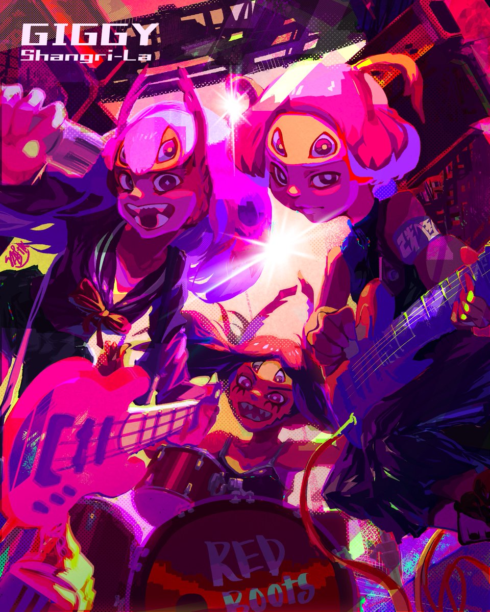 ライブハウスシムパートのコンセプトアートです。
プレイヤーはミュージシャンにオファーをかけ、その日のライブに出演させることができます。
選択によって変化する客層や店の雰囲気、BGMを楽しめます🎸
ちなみに彼女たちはRed Bootsというスリーピースバンドです。
#characterdesign #musician