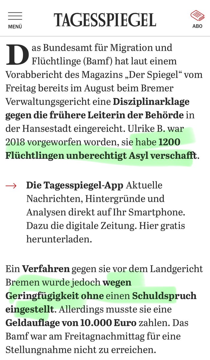 Eine Beamtin hat 1200 Flüchtigen unberechtigt Asyl verschafft. 
Das Verfahren wurde jedoch wegen „Geringfügigkeit“ eingestellt. 

Deutschland 2025.