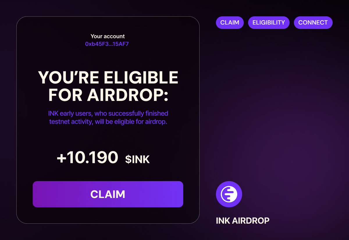 空投#空投教程$INK 空投即将到来，千万别错过！！！ @inkonchain是一个基于以太坊Layer2 区块链，由加密货币交易所Kraken  推出。筹集了总计1.223 亿美元的投资，有关代币空投尚未说明！
