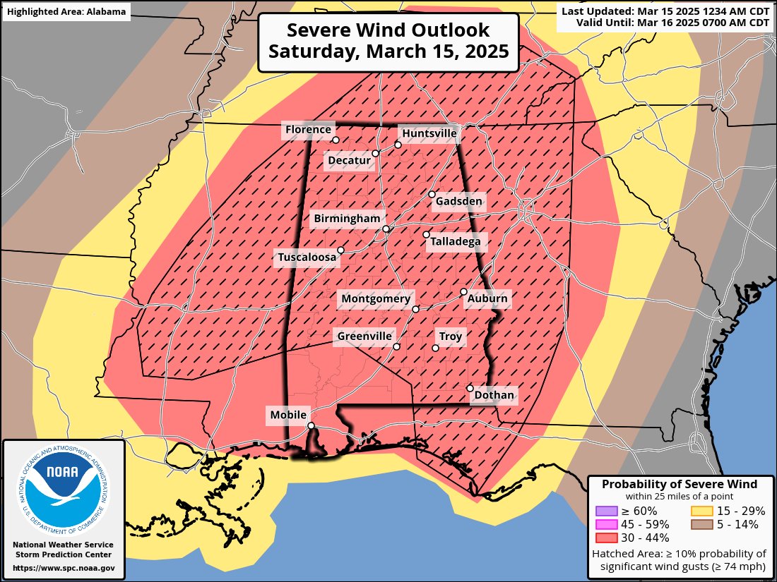 6AM UPDATE: Rain and thunderstorms are over North Alabama this morning with small hail in spots, but they are under severe limits and we have managed to go through "round one" with few problems. We have heard of no damage; hail has been the only real issue.

Storms will continue