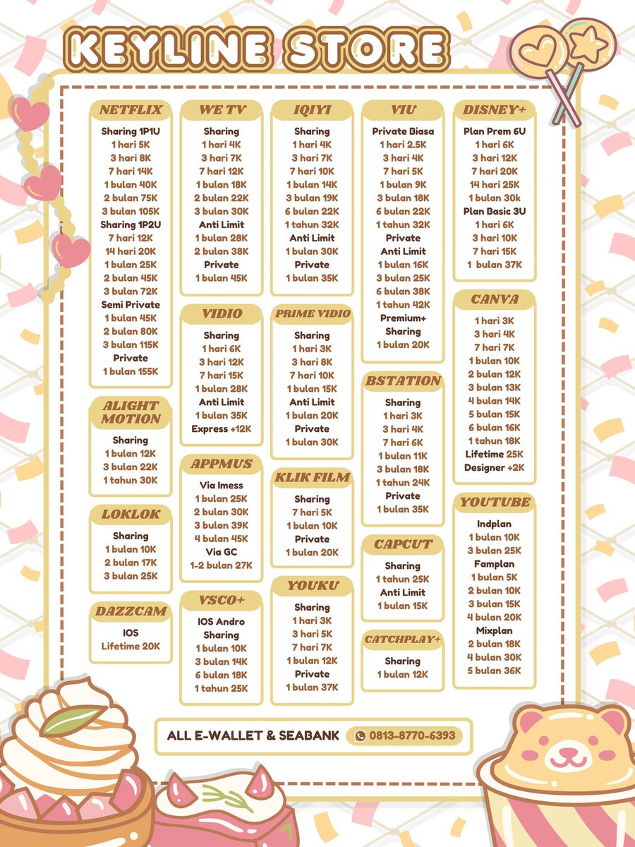 ✼  ۪ ׁ ๑ ding dong 🎀 ₊˚𓂃 
halo kak! di <a href="/oskyypieyuu/">keyline ★ wa only!</a> ada loh. murce, bergaransi, dan trusted 100% ! . sung proses juga. bisa tanya-tanya dulu, dan garansi ga pernah hilang"an

꧇ ➜ ☎️ wa di bio
꧇ ➜ 💸 all e-wallet n seabank