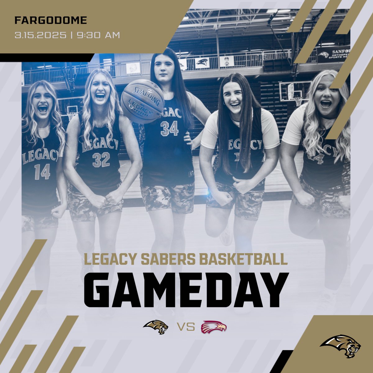 GAMEDAY

The Sabers take the court today at 9:30 at the Fargodome for the ND State Girls Basketball Tournament 5th place game against Fargo Davies. Let's end the season with a bang ladies. 

#CreatingOurLegacy