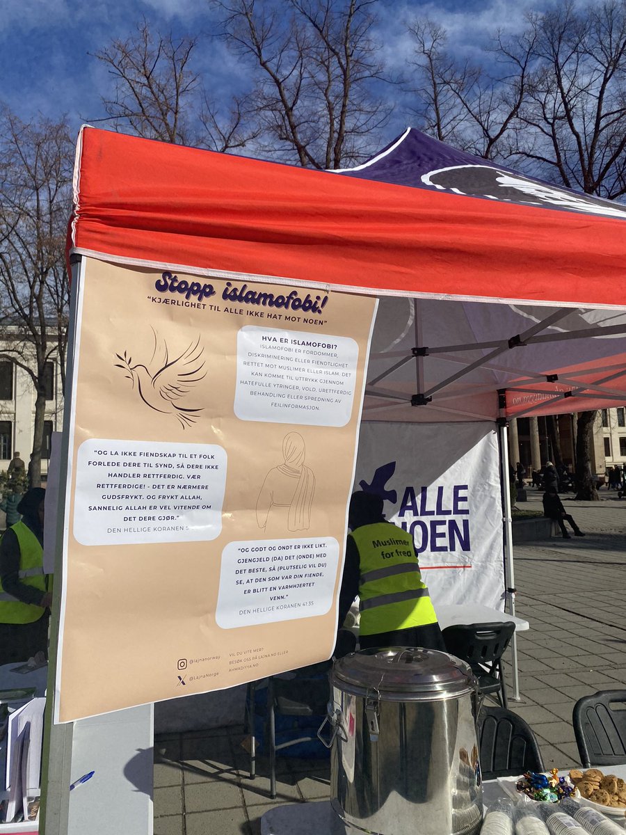 LajnaNorge's tweet photo. Idag står vi i Lajna Norge på islamofobi stand på Nationaltheatret, Oslo 🌹#Islamophobia #lajnanorge #islam https://t.co/kvT9ZtylwC