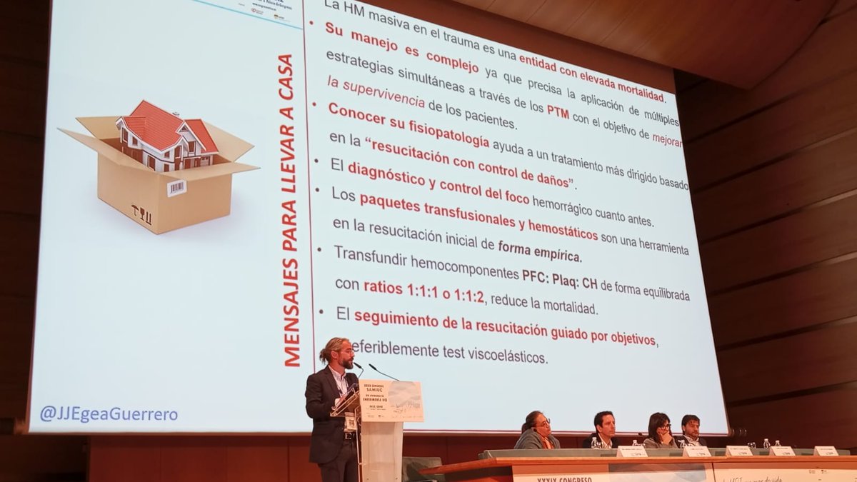 📢Seguimos con <a href="/JJEgeaGuerrero/">JuanJo</a> de <a href="/HospitalUVRocio/">HospitalUVRocio</a> <a href="/ibis_sevilla/">IBiS</a>:
📌'Manejo de la hemorragia masiva en el paciente politraumatizado'.
🗣️"La HM masiva en el trauma es una entidad con elevada mortalidad".
#CongresoSAMIUC2025