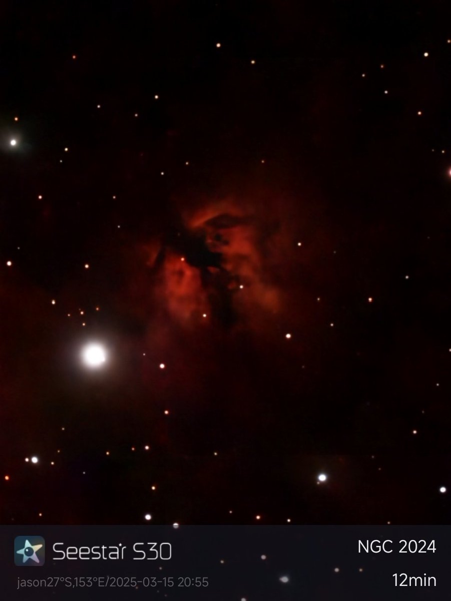 RaiZdbyDINGOES's tweet image. NGC 2024 aka The flame Nebula
#nebula #flamenebula #ngc2024 #astronomy #photo #photooftheday #astronomicalphoto #astronomyphotography #seestar #zwo #s30