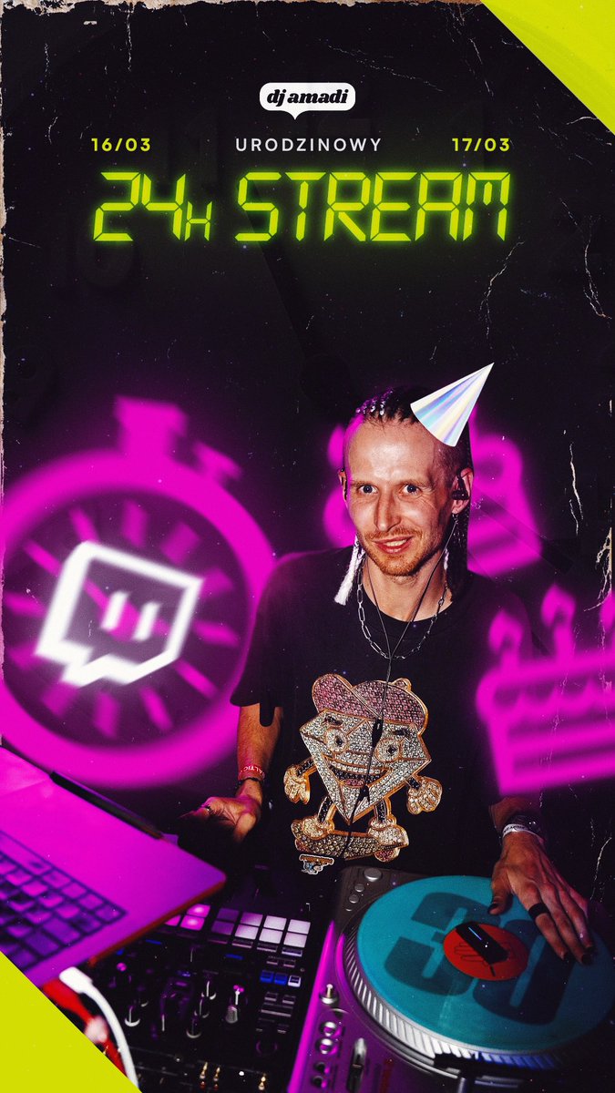 O północy odpalam 24h stream urodzinowy. Cały dzień urodzin spędzę na Twitchu i zapraszam Was do wspólnego świętowania 🎂
twitch.tv/djamadi