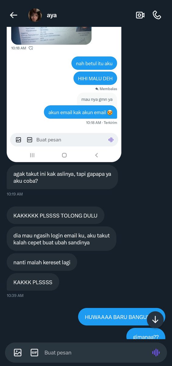 _1981938181's tweet photo. HELP RT!!! 
biar gak ada korban lagi yg terkena scam sama akun penipu @syaneeen 
HATI HATI POKOKNYA SAMA ORANG INI!!!
DIA MINTA AKSES AKUN COSTUMER, DAN SETELAH DAPAT AKSES DIA ME RESET PERANGKAT COSTUMER LEWAT AKUN ITU DI FITUR GOOGLE, HATI HATI!!
TOBAT WOY @syaneeen TOBAT!!! https://t.co/CalY9lN6Gi