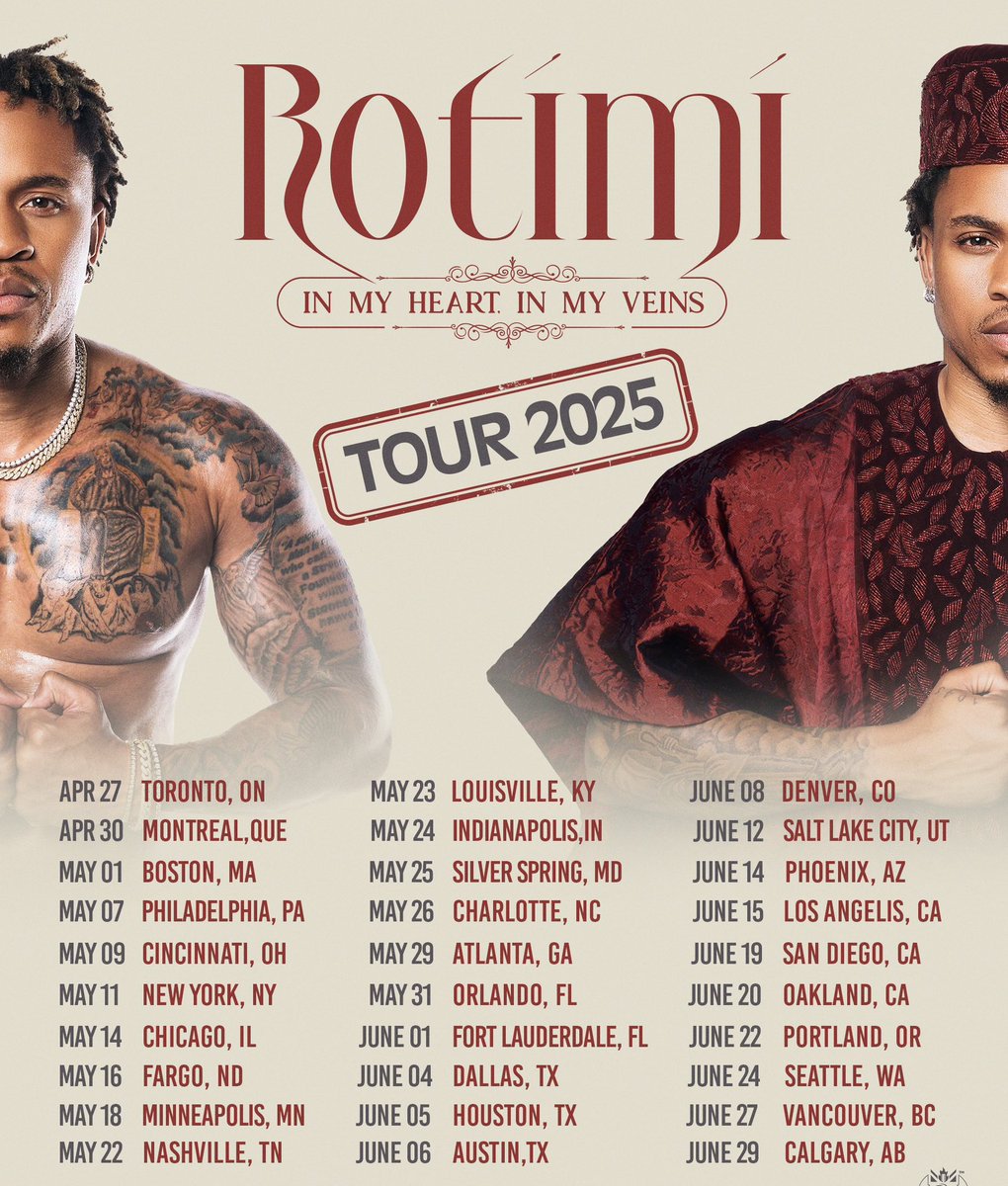 Tour time! Get your tickets here: Dukeconcept.com/rotimi