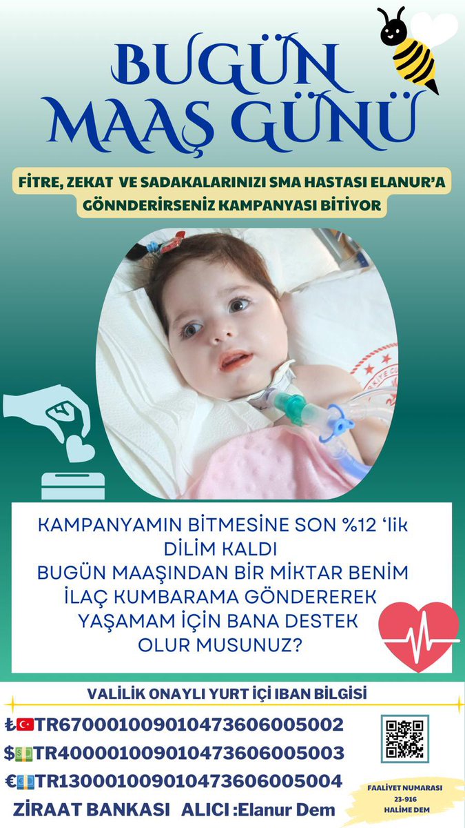smaelanurdem_'s tweet photo. Elanur’un yaşayabilmesi için maaşınızdan 100 TL’nize talibiz. Kampanyamız çok kişinin az bağışı ile bitecek. Lütfen 100 TL’nizin ne olacağını düşünmeyin. Sizin göndereceğiniz 100 TL, bir bebeğin hayatına can olacak. Elanur, sizin bağışlarınızla koşup oynayacak! #ElanurYaşasın #BirCanDahaKurtar #100TLİleHayatVer

Galatasaray - Antalyaspor / McLaren / Verstappen / Hamilton / Osimhen / Norris / Tsunoda / Morata / Avrupa / #14MartTıpBayramı / #VakıfbankSıfırBakiye / #şinasiyurtsever / Yunus / Davinson Sanchez / Kostic / Ülkü Ocakları Genel Başkanı