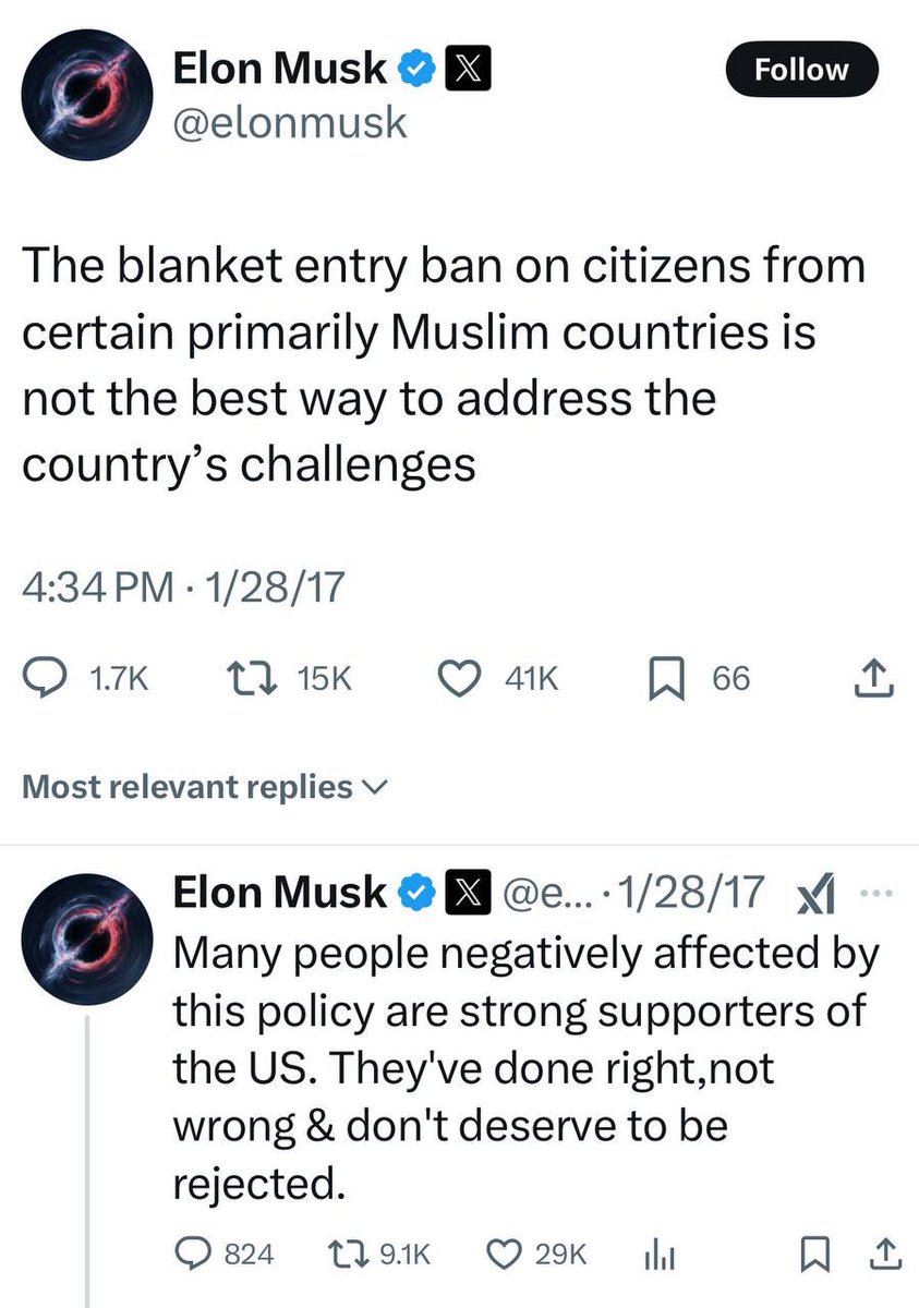 <a href="/elonmusk/">Elon Musk</a>, in 2017, you opposed unfair travel bans. Now, innocent Iranians—students, researchers, scientists, and families—face a new ban on F, J, EB, and family visas. They’ve done nothing wrong and love the US. This isn’t fairness. Can you help raise awareness? #LetIraniansIn