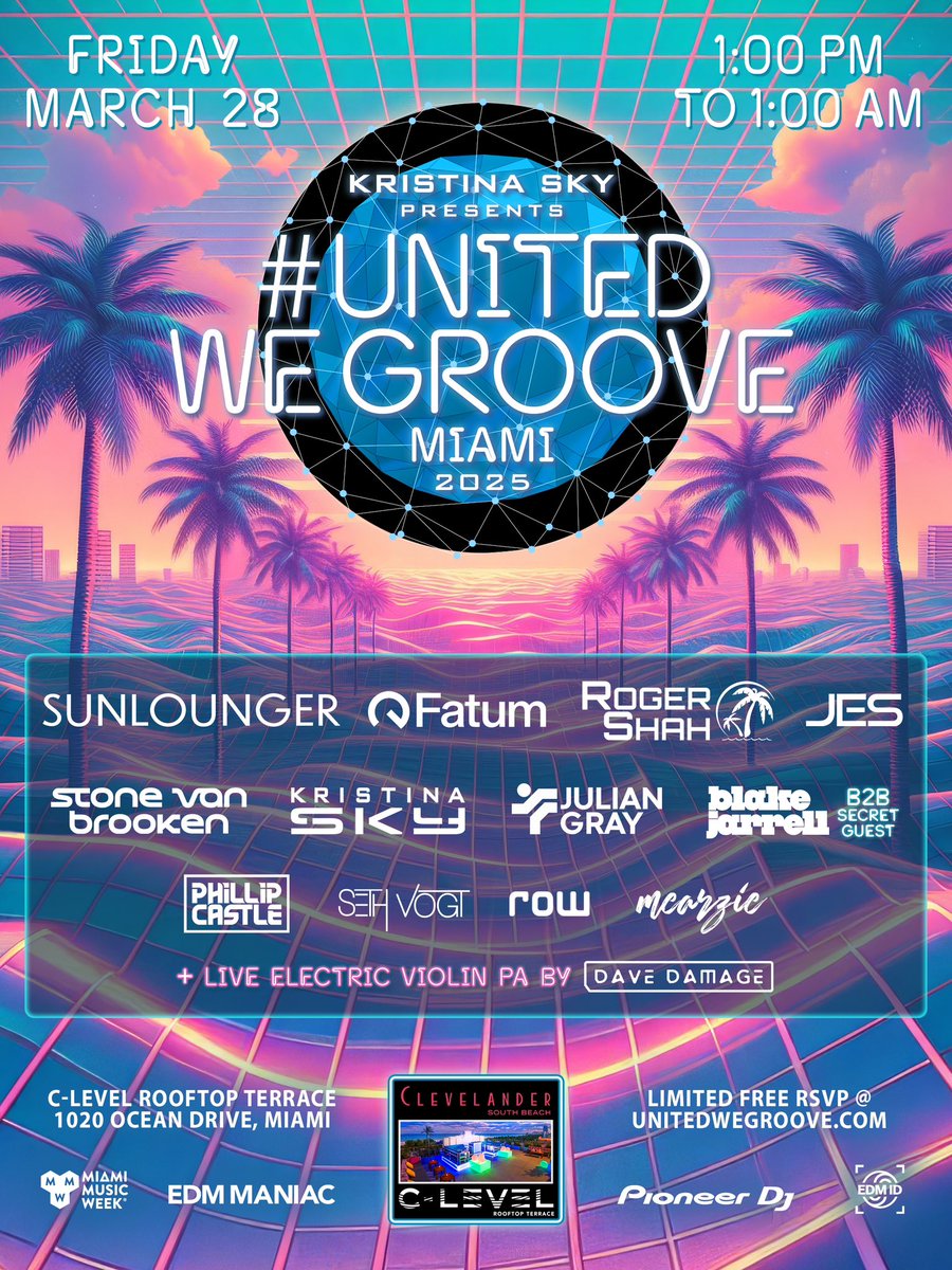 Nikos Fousias DJ Row (@djrow) on Twitter photo 2 weeks away from the best rooftop party during #MiamiMusicWeek2025 ! <a href="/KristinaSky/">Kristina Sky ✨☁️🌛</a> 's annual <a href="/UnitedWeGroove_/">UnitedWeGroove</a> once again & i'm so happy to be once again part of it with legends such as <a href="/roger_shah/">Roger Shah</a> <a href="/Official_JES/">JES</a> <a href="/BlakeJarrell/">Blake Jarrell</a> & many more <a href="/EDMManiac/">EDM Maniac</a> <a href="/EDMIdentity/">EDM Identity</a> #MMW2025 #WMC #edm 2 weeks away from the best rooftop party during #MiamiMusicWeek2025 ! <a href="/KristinaSky/">Kristina Sky ✨☁️🌛</a> 's annual <a href="/UnitedWeGroove_/">UnitedWeGroove</a> once again & i'm so happy to be once again part of it with legends such as <a href="/roger_shah/">Roger Shah</a> <a href="/Official_JES/">JES</a> <a href="/BlakeJarrell/">Blake Jarrell</a> & many more <a href="/EDMManiac/">EDM Maniac</a> <a href="/EDMIdentity/">EDM Identity</a> #MMW2025 #WMC #edm
