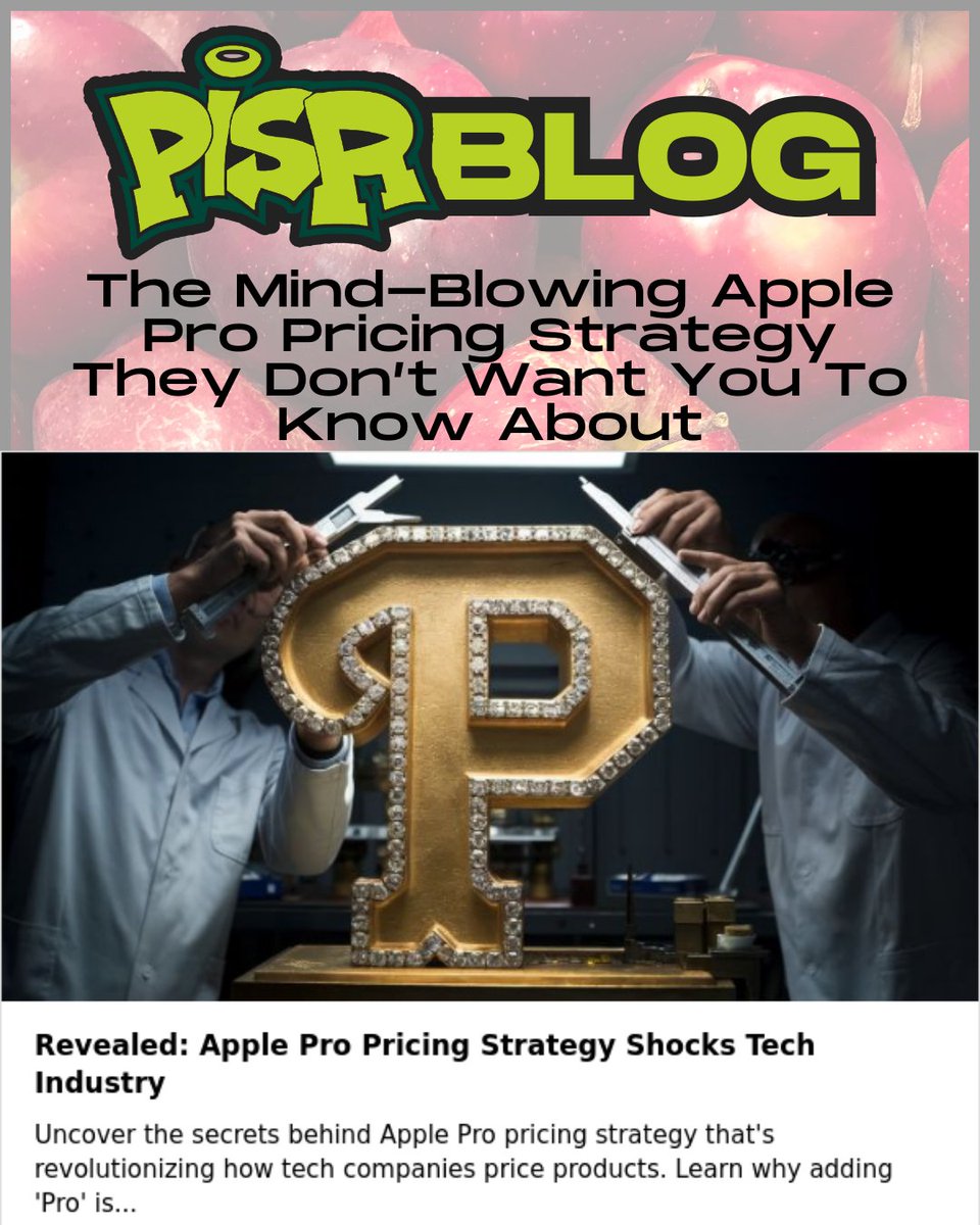 pisroff's tweet image. The Mind-Blowing Apple Pro Pricing Strategy They Don’t Want You To Know About

Read more : tinyurl.com/ys97mh22

#ApplePricing #LuxuryTechnology #MarketingPsychology #PremiumPricing #ProProducts #ProfessionalGradeMarkup #TechMarketing #WealthExtraction