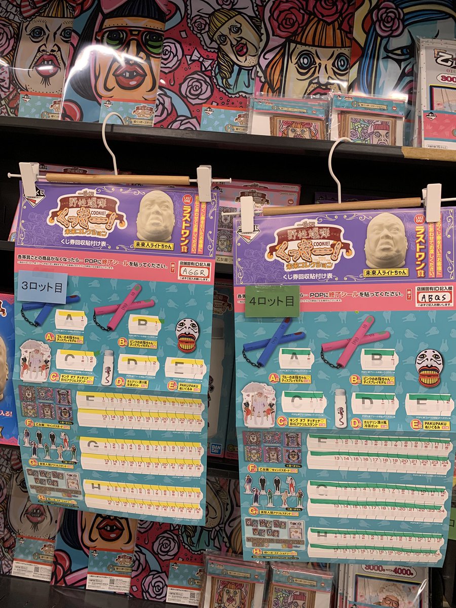 消化状況】 『一番くじ 野性爆弾くっきー！ 未来コレクション』 1,2