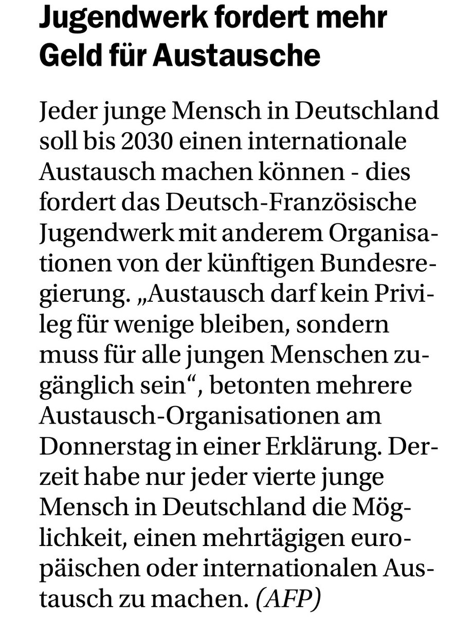 Die neue #Bundesregierung muss dicke Bretter bohren. Junge Menschen sollten einen Schwerpunkt im #Koalitionsvertrag einnehmen. #Jugendaustausch darf nicht länger ein Privileg für wenige sein. Wir müssen mehr junge Menschen für #Europa begeistern. Für Demokratie &amp; Frieden. 💪🇪🇺🌍