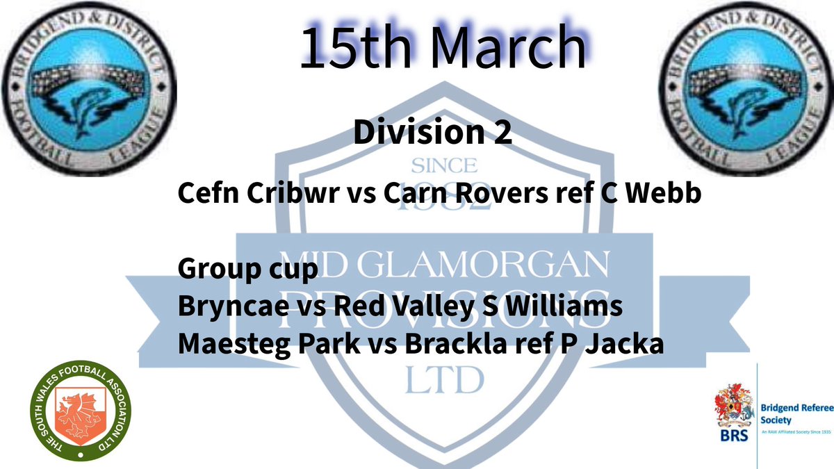 Last week's results and Saturdays fixtures <a href="/AllWalesSport/">All Wales Sport</a> <a href="/BridgendReferee/">Bridgend Referees Society</a> <a href="/BPTFL19/">Bridgend Port Talbot Junior Football League</a> <a href="/SouthWalesFA/">South Wales FA</a>