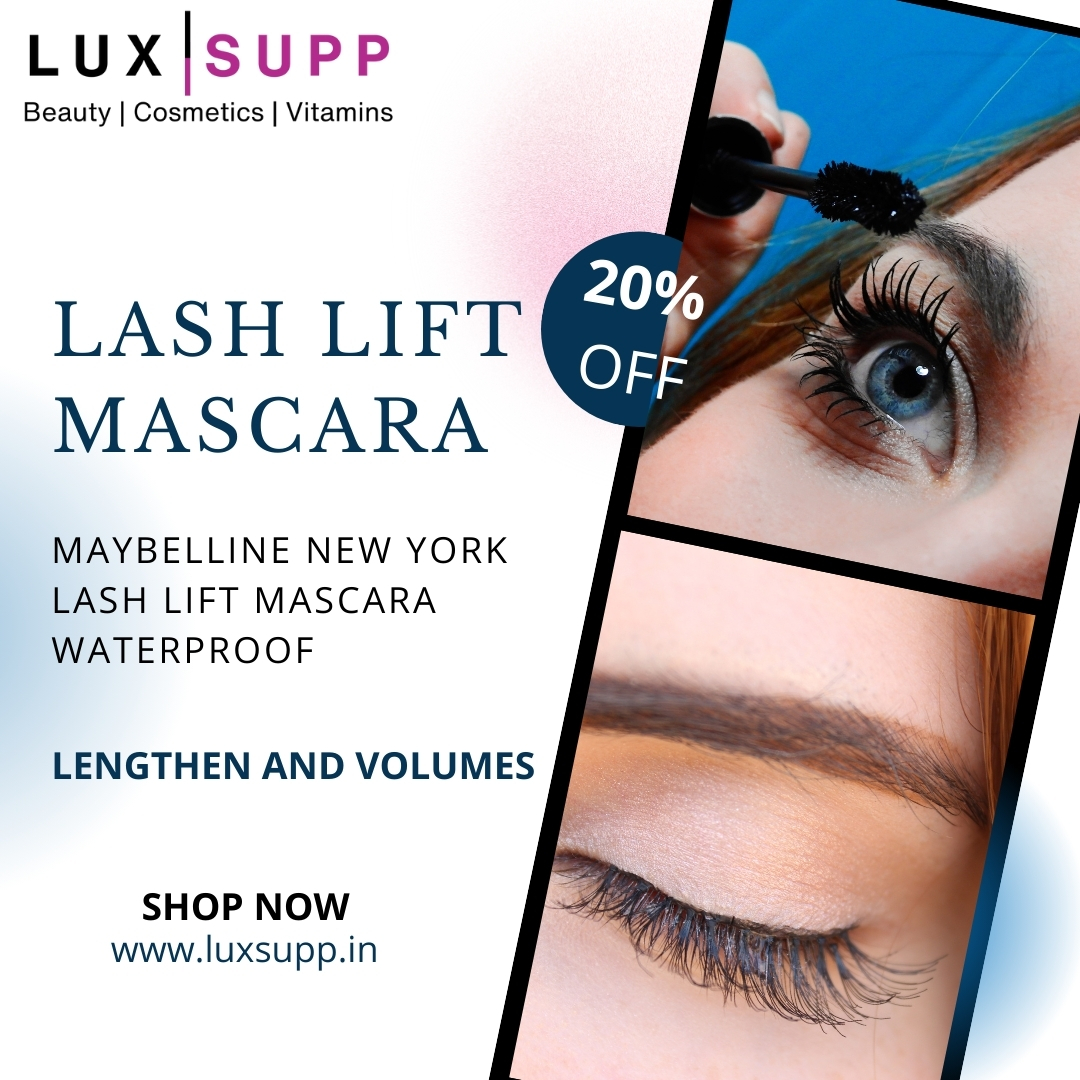 LuxsuppIndia's tweet photo. Lashes that reach new heights! ✨ The Maybelline New York Lash Lift Mascara Waterproof gives you salon-like, dramatic volume and lift in just one swipe! Its double-curved brush grabs every lash, stretching and curling them for an instant eye-opening effect—no lash curler needed! https://t.co/L0rCneboG1