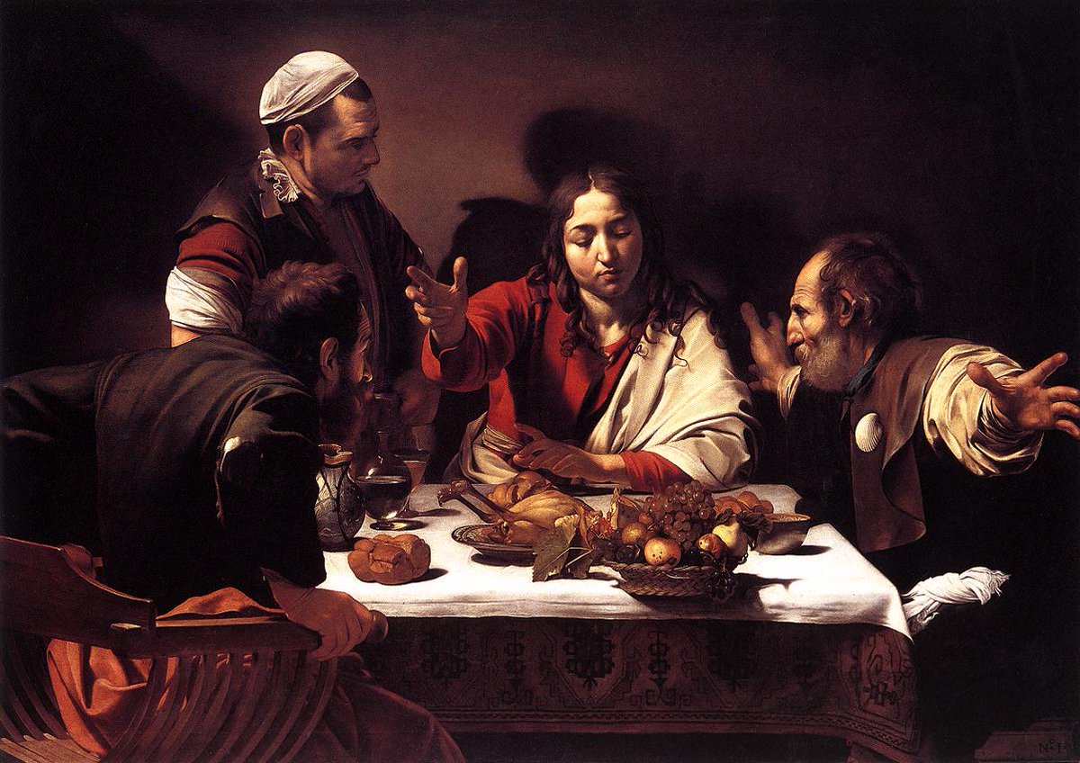 LaChistorrada's tweet photo. ¡Buenos días con escorzos! 🎨🖌️
Caravaggio, "Los discípulos de Emaús", óleo sobre lienzo, 139x195cm, National Gallery, Londres.
#arte #art #pintura #painting #barroco #barroque #tenebrismo #escorzo https://t.co/RPhHlsWssd