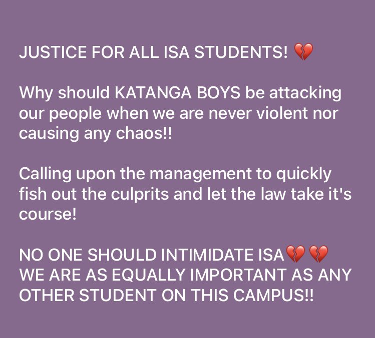 KNUST_Live's tweet image. Katanga boys attacked the International Students Association last night and for that, the Association calls on management to fish out the culprits, quickly.

#KNUSTLive