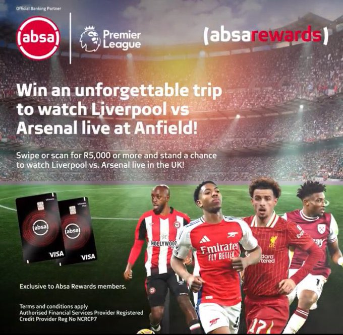 Nomakhisimusi's tweet photo. Dreaming BIG,swipe BIGGER😅🔥
Goodluck!💰 May you @AbsaSouthAfrica card bring you football fortune! ⚽️ #YourStoryMatters #ScoreWithAbsa https://t.co/IHvlCHO7KF