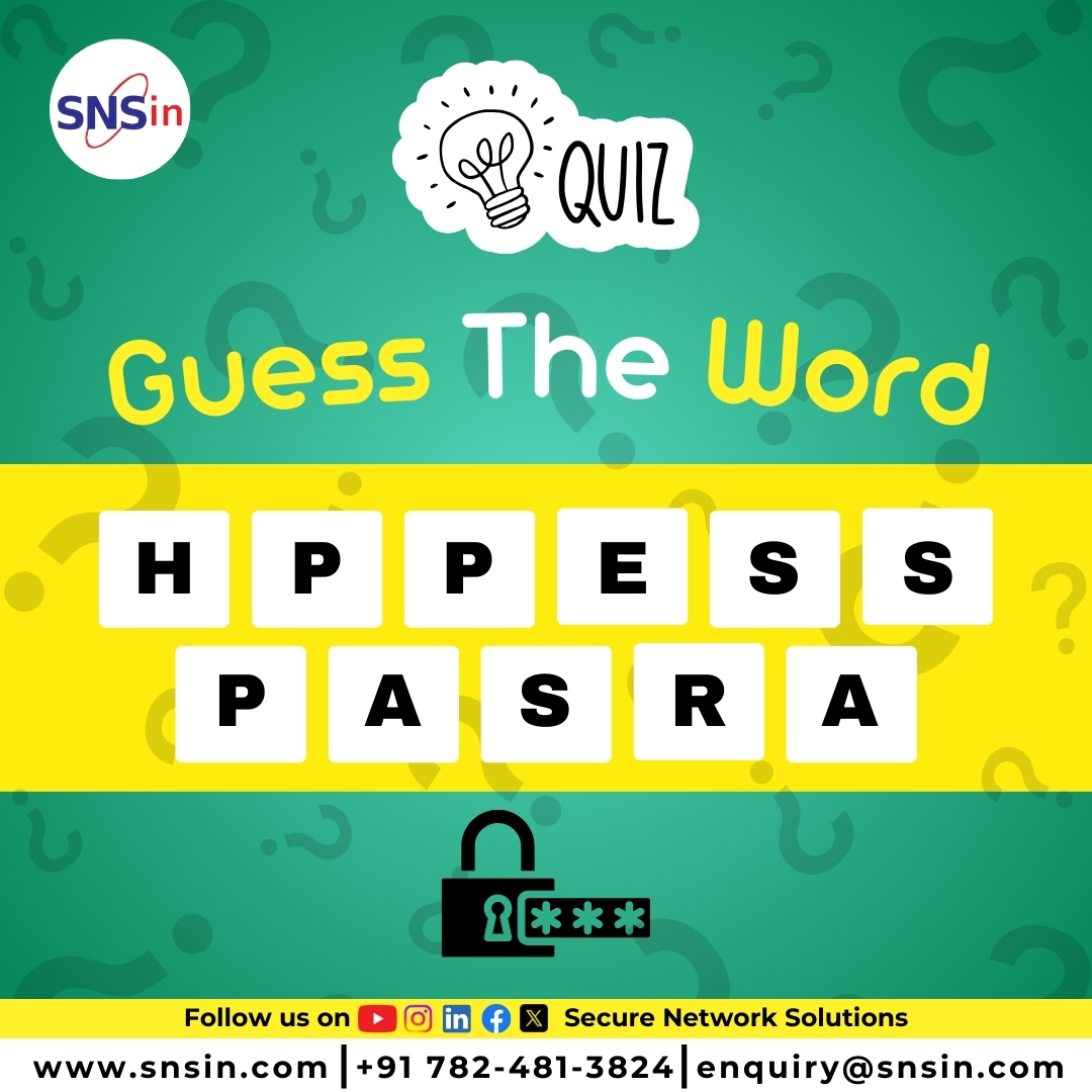 SolutionsSecure's tweet photo. 🔐𝐆𝐮𝐞𝐬𝐬 𝐓𝐡𝐞 𝐖𝐨𝐫𝐝! 🧠💡

Can you crack this cyber-related word? 🤔 Drop your answers in the comments! ⬇️

𝐇𝐢𝐧𝐭: It’s something you should always keep strong and secure! 🔒✨

#CyberQuiz #GuessTheWord #SNS #StaySecure #CyberAwareness https://t.co/CAoxcqjzZB