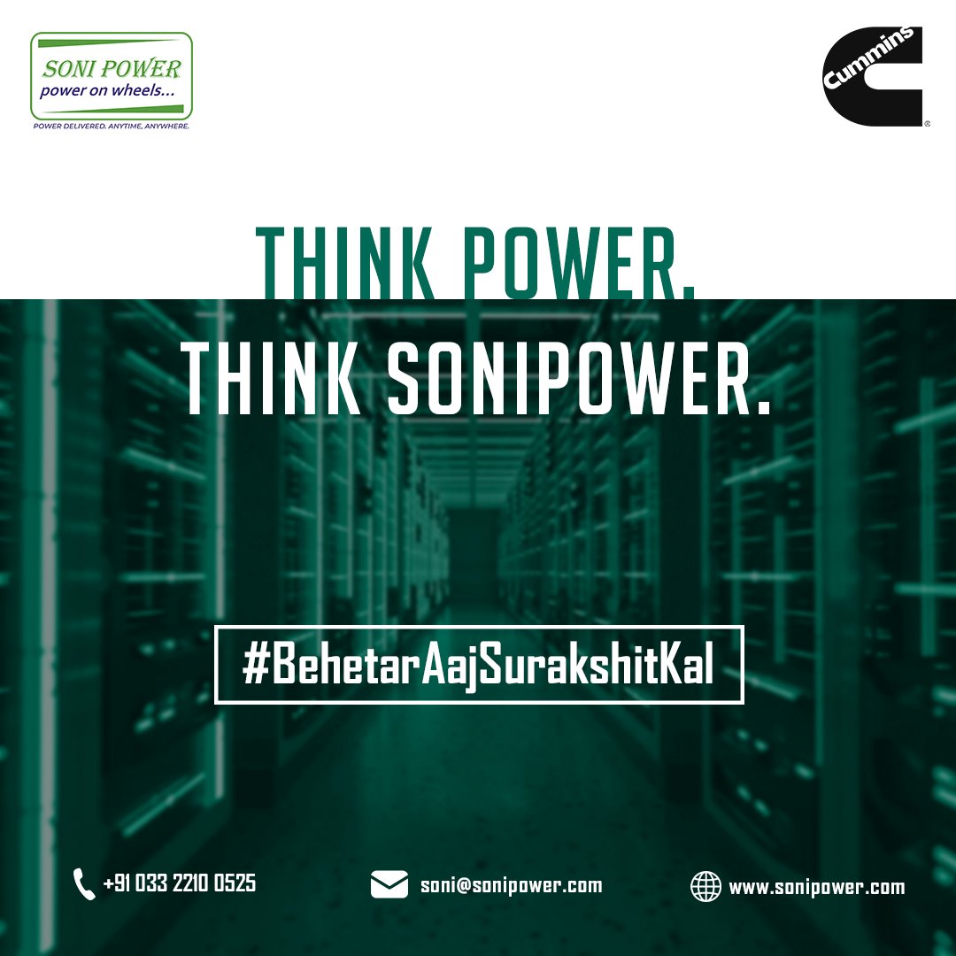 soniipower's tweet photo. Think Power. Think Soni Power. ⚡

Reliable energy solutions for a secure future. Powering today for a better tomorrow!

[Power Solutions, Energy Backup, Generator Rental, Reliable Power, Secure Future]

#BehetarAajSurakshitKal #SoniPower #ReliableEnergy #PowerBackup https://t.co/BfE5NuTzHR