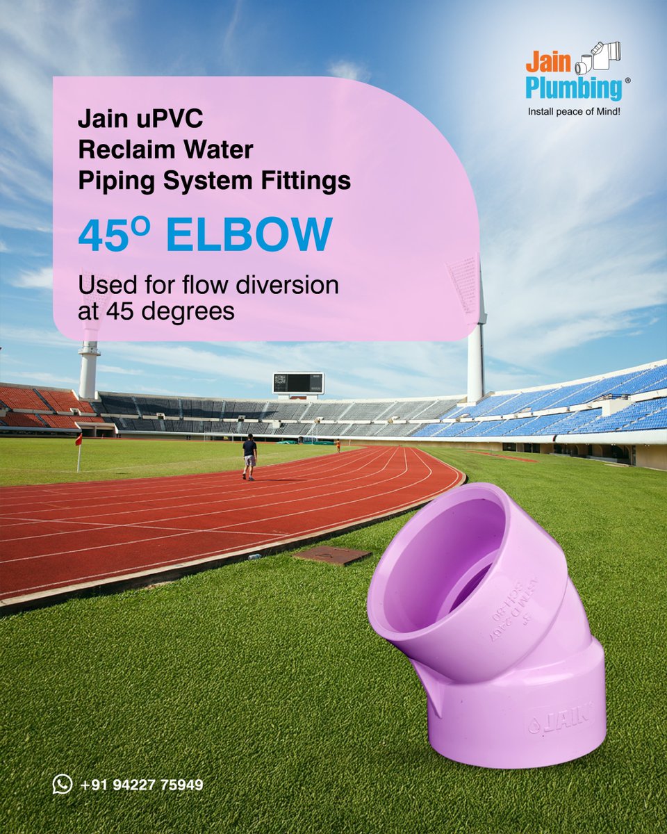 JainPlumbing's tweet photo. Jain uPVC Reclaim Water Piping System – 45° Elbow 🚀
✔️ Smooth 45° Turn
✔️ Leak-Proof & Rust-Free
✔️ Tough & Reliable 💙
📲 WhatsApp us at +91 94227 75949 for inquiries!
#jainplumbing #SmoothFlow #LeakProof #BuiltToLast #SmartPlumbing #elbow #pvc #HomeImprovement #builder #plumber #durable #strong