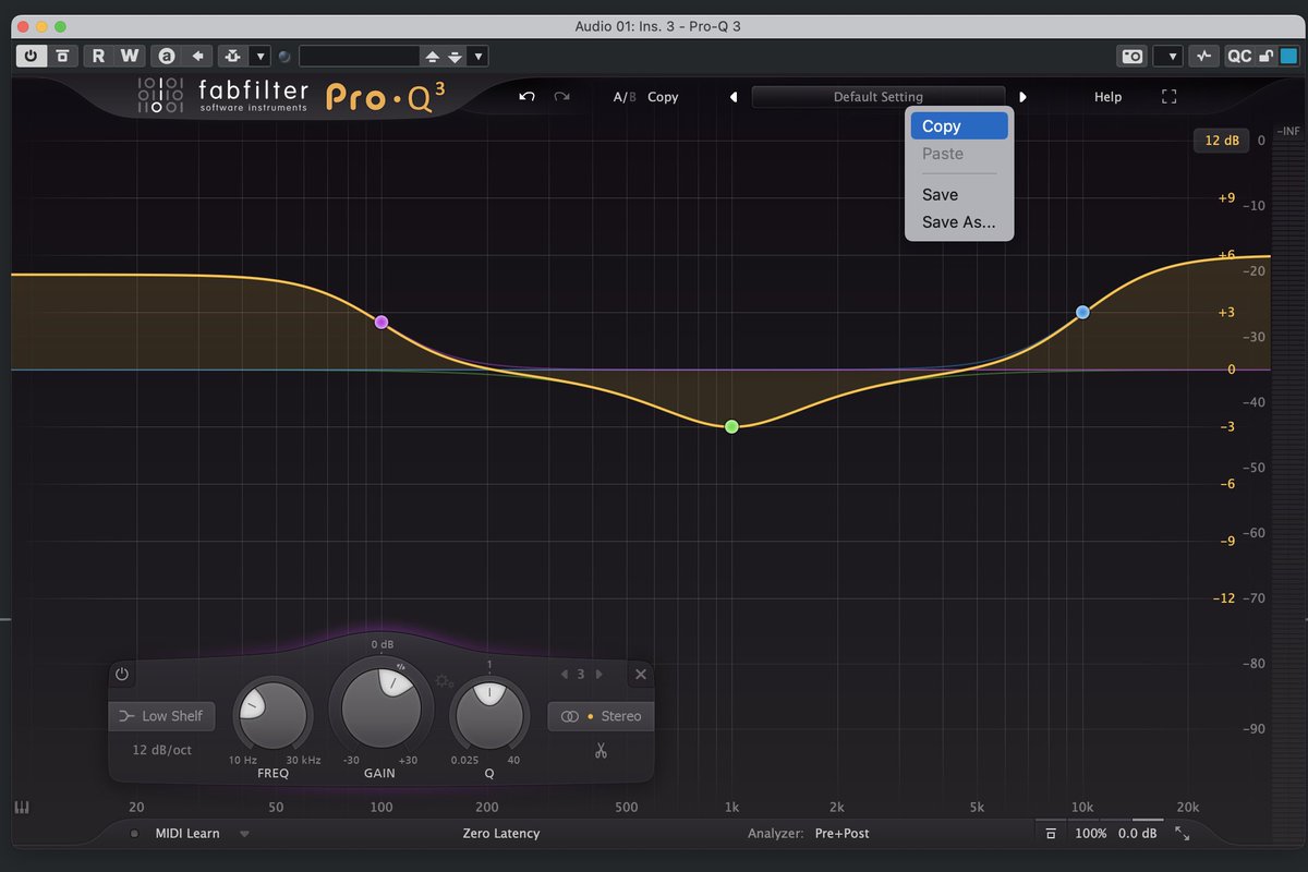 quad_luvtrax's tweet image. fabfilterのアップデートでPro-Q3のEQカーブをPro-Q4にコピペできるのは助かりますね。
Pro-Q3はよく使うEQだったので、自動移行がないプラグインだとこれは嬉しい機能ですね。#fabfilter