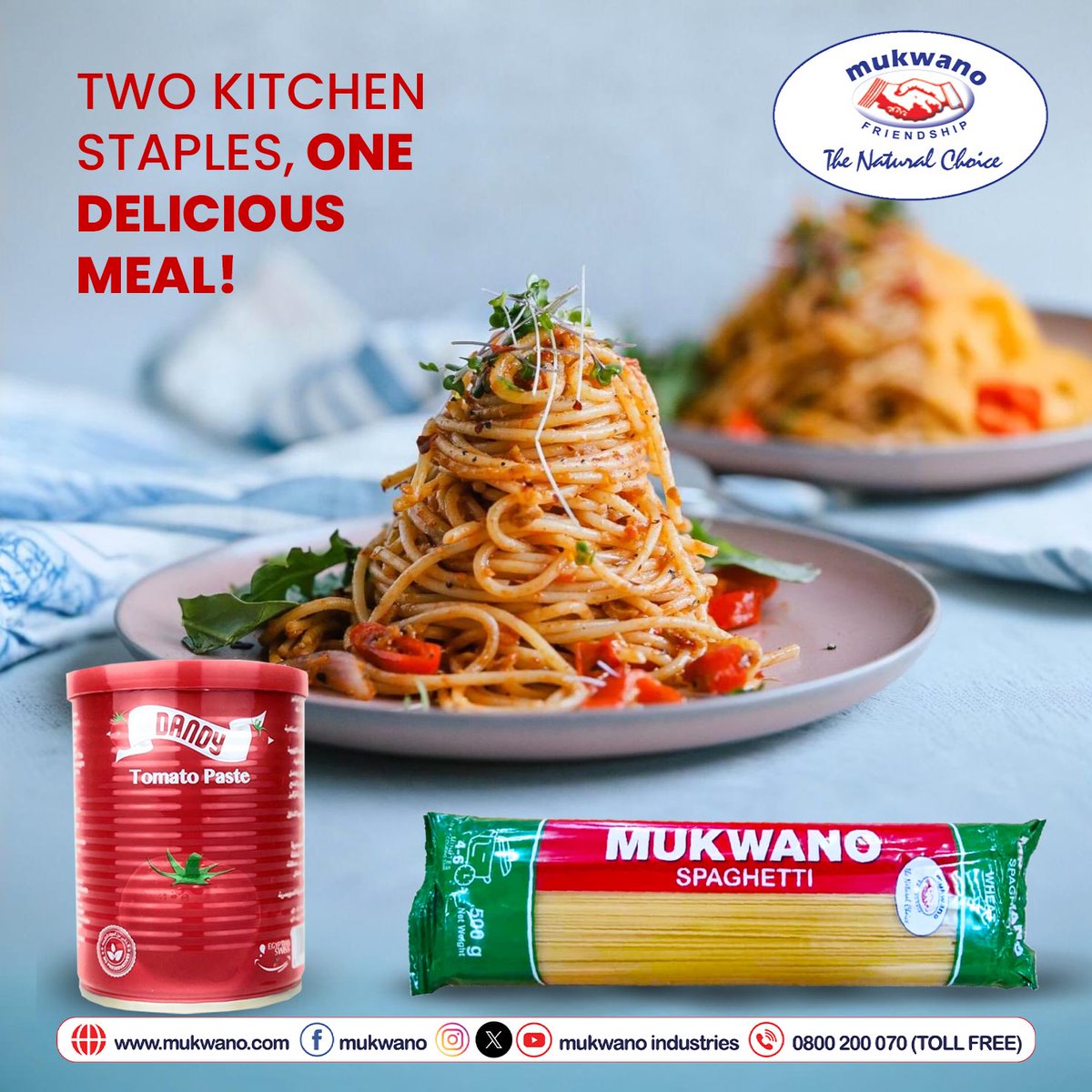mukwano_ind's tweet image. Mukwano Spaghetti and Dandy Tomato Paste bring the best flavors to your table😋

Visit the Mukwano factory outlet (Old UMA conference centre) - Jinja rd. Call our outlet service line: +256393241822 

#MukwanoIndustries #dandytomatopaste #mukwanospaghetti #cooking #deliciousmeals