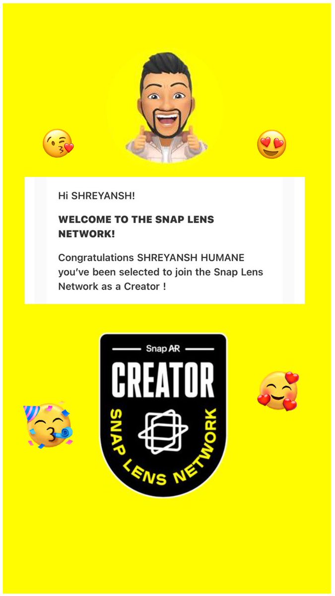 Exciting News! 🚀 

I’ve officially joined the Snapchat Lens Network Member ! Started my journey in 2020, and after years of hard work, I achieved this in 2025! Huge thanks to the Snapchat AR team &amp; community! 💛  Excited for what’s next! #LensCreator #AR <a href="/SnapAR/">Snap AR</a> <a href="/lenslist/">Lenslist</a>