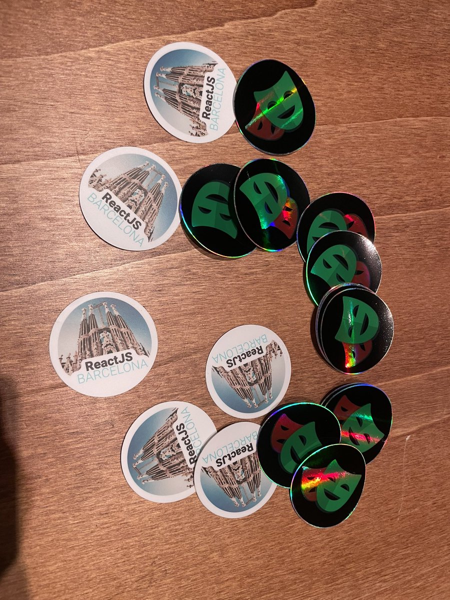 ReactJS Barcelona (@reactjsbcn) on Twitter photo ReactJs Barcelona was at <a href="/JSworldconf/">JSWORLD Conference</a> and incognito at <a href="/vuejsamsterdam/">Vuejs Amsterdam</a>
Thanks to everyone who grabbed a sticker. If you are ever in Barcelona look out for our stickers ReactJs Barcelona was at <a href="/JSworldconf/">JSWORLD Conference</a> and incognito at <a href="/vuejsamsterdam/">Vuejs Amsterdam</a>
Thanks to everyone who grabbed a sticker. If you are ever in Barcelona look out for our stickers