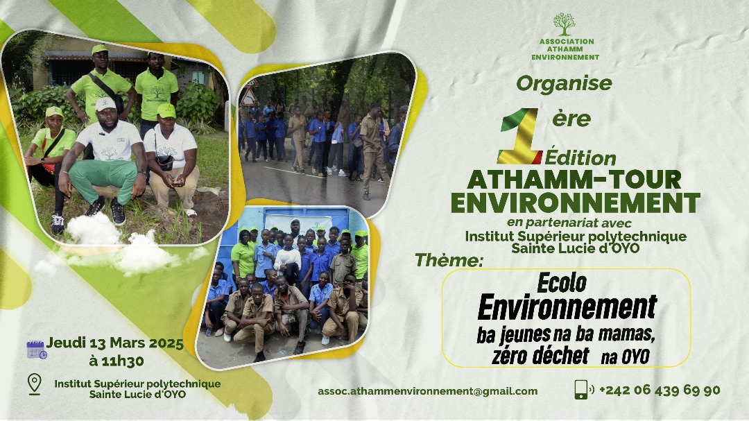 AssocATHAMMEnvi's tweet photo. Le 13 mars 2025,@AssocATHAMMEnvi a inauguré la première édition de l'ATHAMM-TOUR ENVIRONNEMENT à OYO. Par ailleurs, nous avons également établi un partenariat avec M. L'abbé YOMBO promoteur de @ISPSLO dans le domaine de l'environnement.1/3 @PR_Congo @ASoudanNonault @SassouNGuesso https://t.co/OgmBJFmWOk