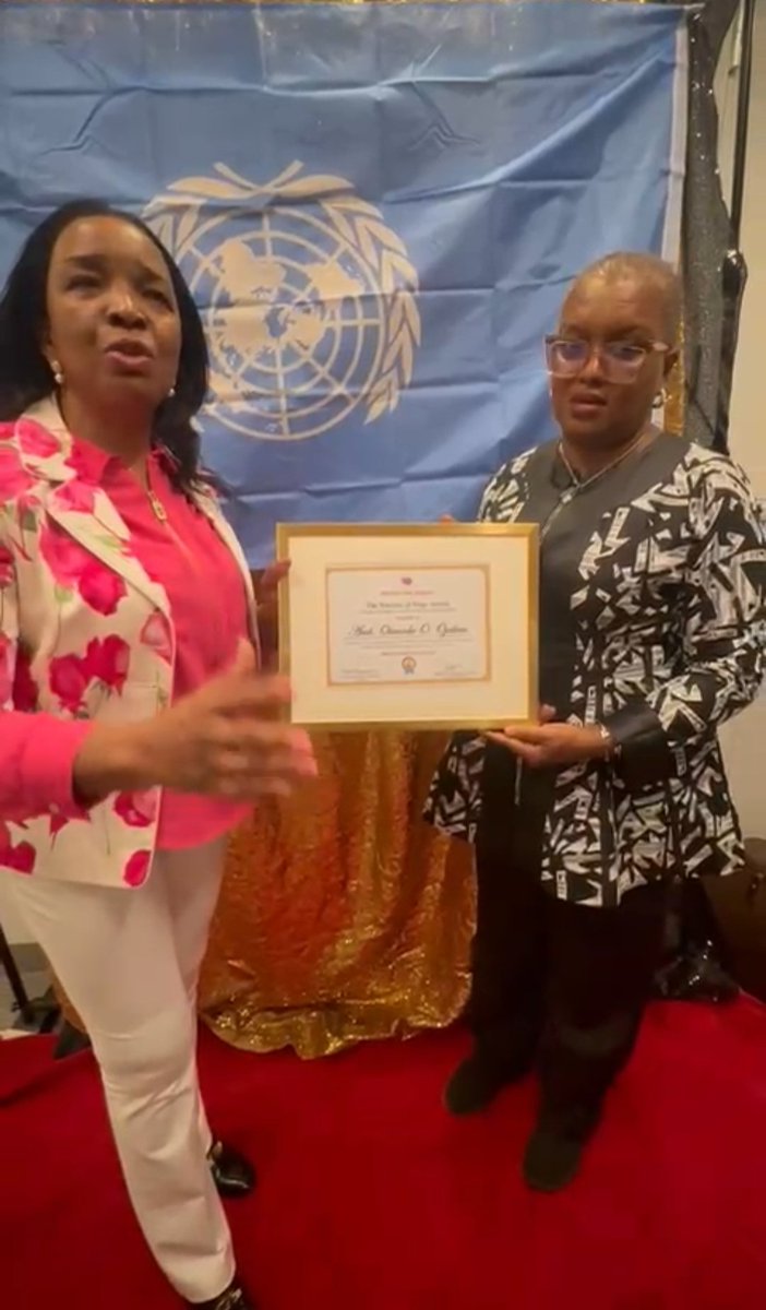 Honored with The Warrior of Hope Award for your unwavering dedication, resilience, and exceptional advocacy in advancing the rights, well-being, and empowerment of women and girls worldwide.