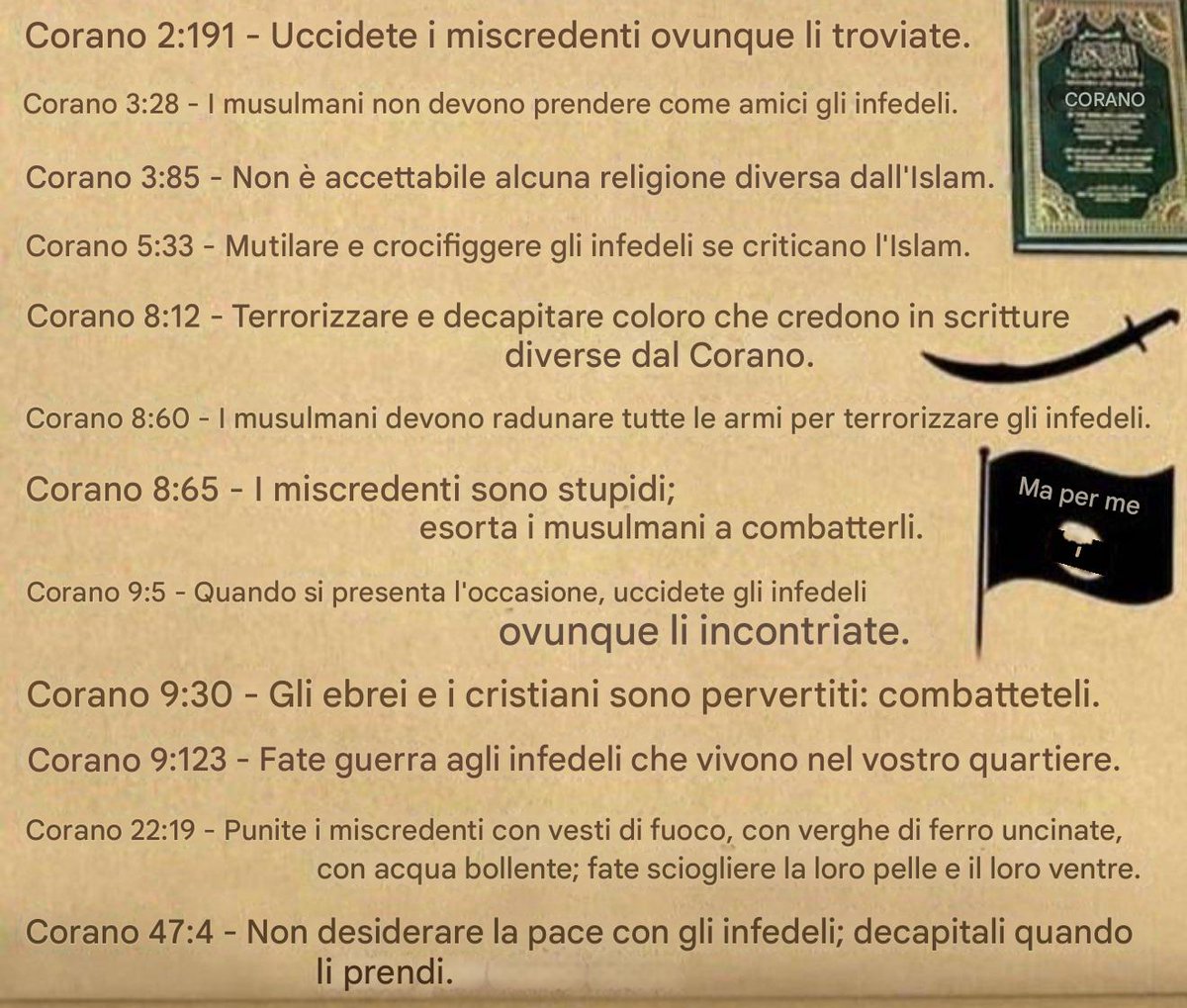giampi2003's tweet photo. @fratotolo2 Esiste attualmente una strage e "martirio" dei Cristiani nel mondo. L'antico problema della "pagliuzza e della trave nel nostro occhio": palese in chiunque ritenga  problema e pericolo nel nostro paese (Italia) l'islamofobia. Conosciamo l'agire  del Corano nel nostri confronti? https://t.co/nQoY0z3Qri