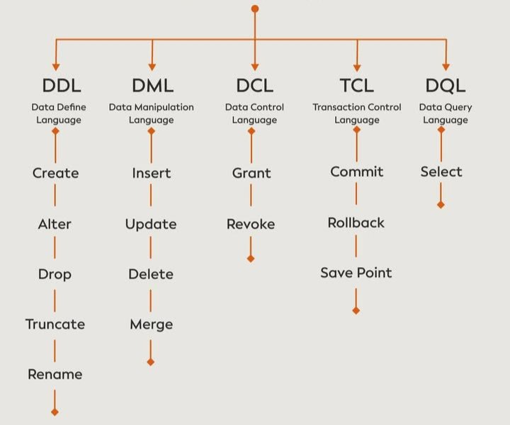 hamedesam_dev's tweet image. انواع اوامر SQL 🚀💻