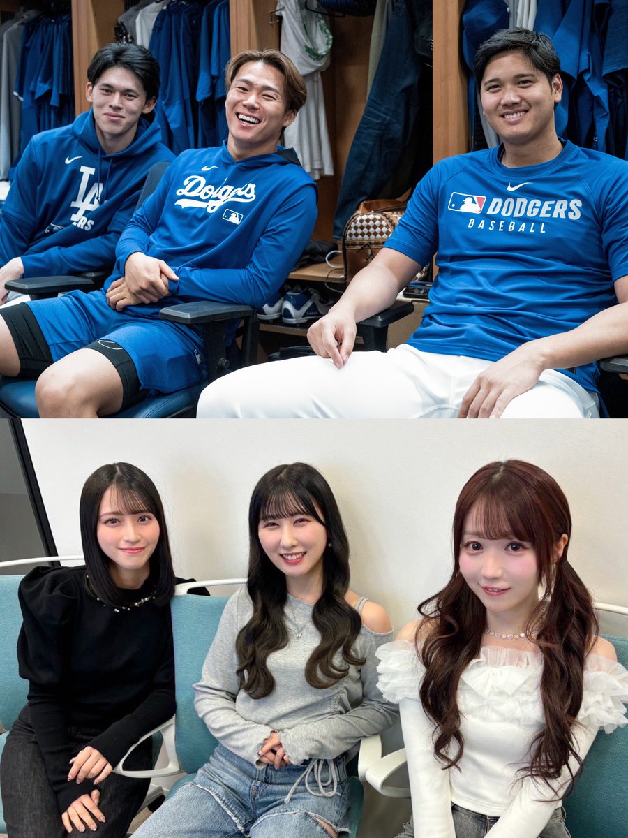 EqualSaito's tweet photo. 佐々木朗希 山本由伸 大谷翔平 #ドジャース
佐々木舞香 山本杏奈 大谷映美里 #イコラブ https://t.co/aaagCjtB0K