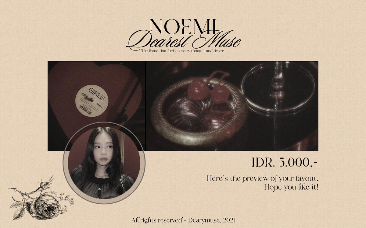 0dhera's tweet image. A repost would be appreciated! 

Hi,   Dearest!    It's    me,    Noemi! 
I   have   4   Ready  Stock  layouts
( Special  Jennie!)ᅠjustᅠwaiting
toᅠfindᅠtheirᅠperfectᅠmatch. 
Price:    Rp.   5.000/ea    Payment
all e-wallet!   ──────   ♥︎

( #zonauang #zonajajan )