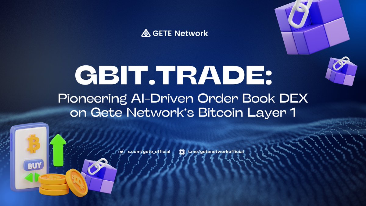 gete_official's tweet photo. . @Gbit_Trade is launching soon on Gete Network—the first order book DEX in the Bitcoin ecosystem. Powered by AI, ready for Runes, and backed by over 30 partners, from Binance-listed projects to new startups.
Are you ready to ape in? 👀
#GETE $GETE #GbitTrade #Bitcoin https://t.co/S5CMcHdpSh