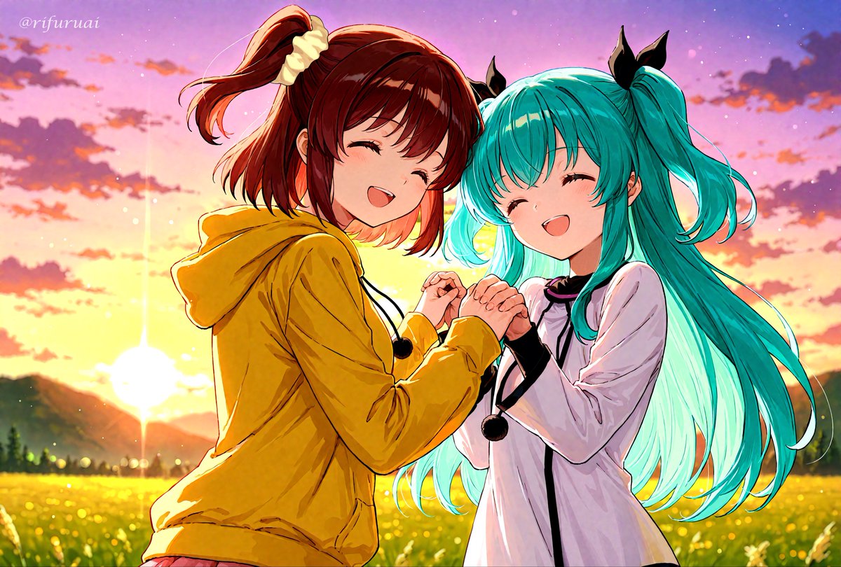 rifuruai's tweet photo. Requested by a friend: here is Noel and Nonoka. Best friends forever 😊
#天体のメソッド #SoraNoMethod #AIart #AIイラスト https://t.co/jofnM0nT5W