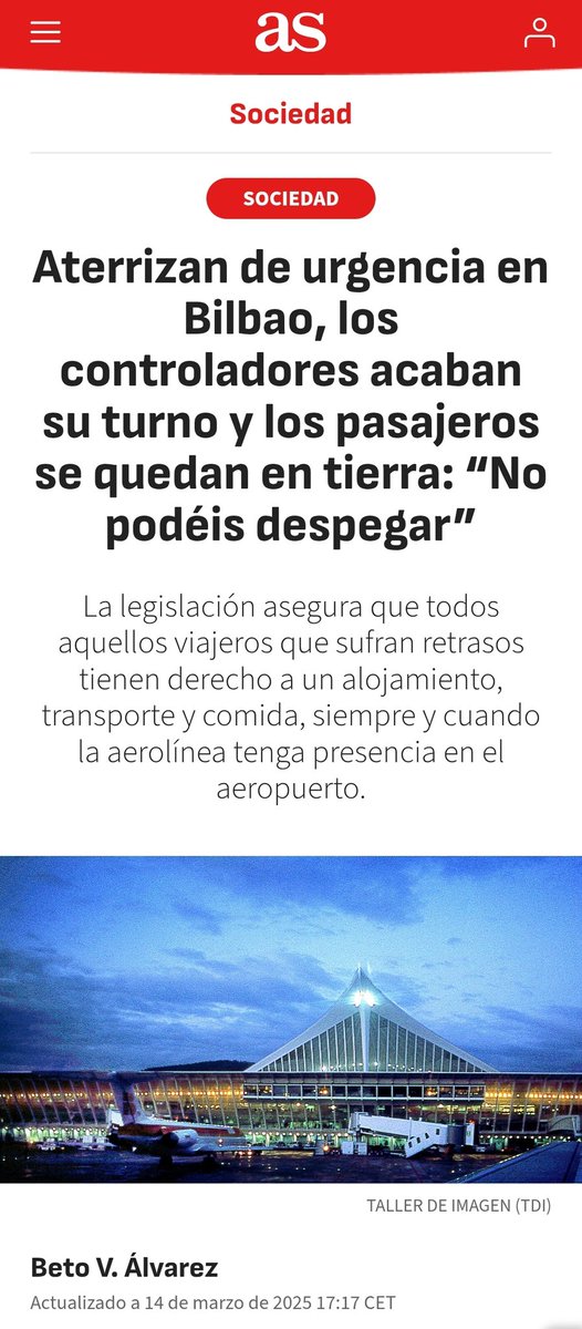 controladores's tweet photo. Estimados Beto y Lucas, que firmáis este tipo de tonterías con "mala baba": 
   El aeropuerto tiene un horario operativo publicado y fuera de él no está permitido operar. Nos consta que además os lo ha confirmado Aena que es quien decide cuando el aeropuerto está o no operativo. El vuelo no puede salir porque el aeropuerto no está operativo, no por capricho de unos controladores aéreos que se fueron a casa. En el aeropuerto hacen falta otros servicios, como por ejemplo bomberos o servicios médicos, para poder operar de forma segura.
Lo único que conseguís con este tipo de desinformación es ridiculizar vuestra profesión de periodista. Dadle una vuelta antes de escribir.