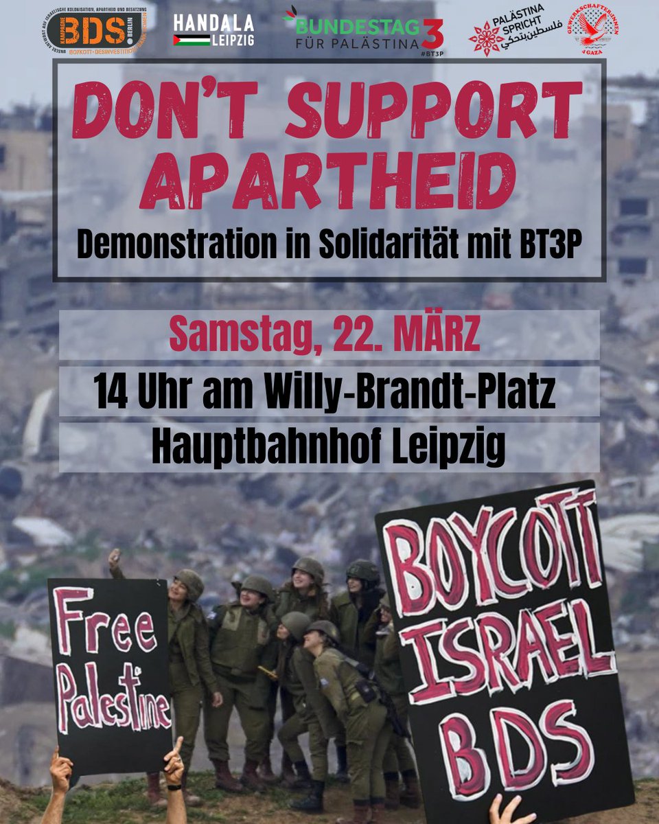 lpzg_r341's tweet photo. Bei #hal3005 gelang es Antideutschen aus #Linke in Kooperation mit Polizei, eine Demo der Palästina-Solidarität zu blockieren. Mitglieder Linke sind aufgefordert, das nicht erneut zuzulassen und sich öffentlich und praktisch zu solidarisieren und Demo #le2303 zu verteidigen (2/2) https://t.co/h5vukuIn4t