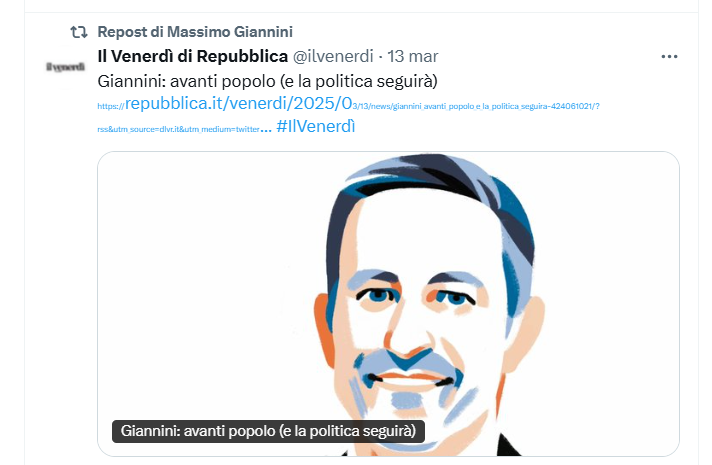 ma quale popolo?
il popolo nn vuole la guerra
nn vuole morire di fame, di stenti, di mancanze di cure, di povertà

se il popolo veramente scendesse in piazza, tu, caro giannini, dovresti nasconderti
dalla vergogna

propaganda Rep.