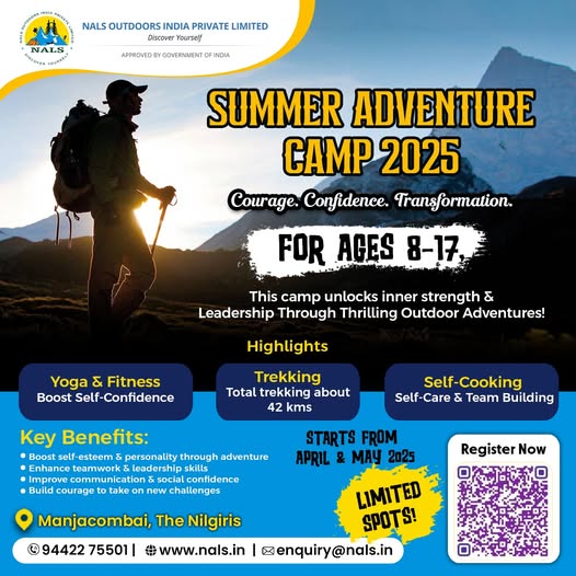Nalsoutdoor's tweet photo. 🌄 Courage. Confidence. Transformation. 🏕️🔥

Trek misty Nilgiri trails, master self-cooking, and build resilience! 💪🏽🚀

🌟 Summer Adventure Camp 2025 (Ages 8-17) – A life-changing journey of leadership &amp; teamwork!

#AdventureAwaits #SummerCamp2025 #FutureLeaders #OutdoorThrills https://t.co/WRC76cRGaz