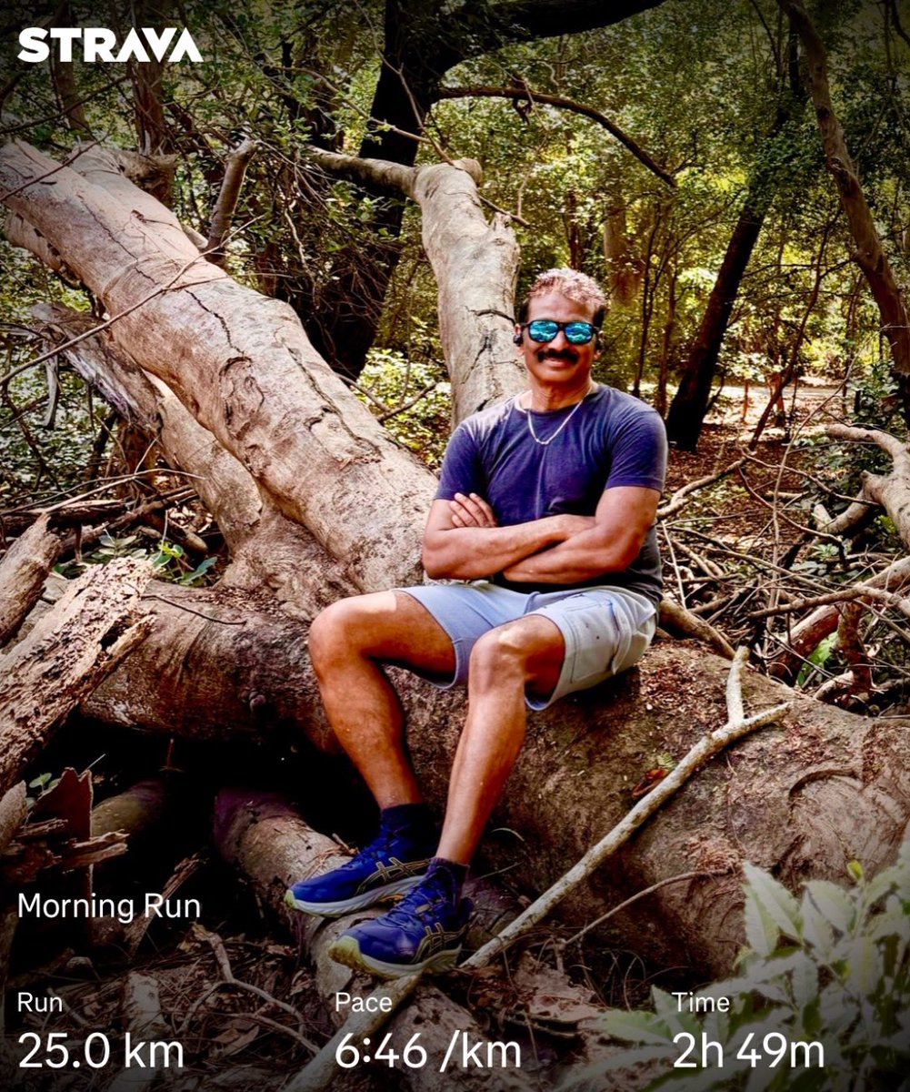 The wind carried the laughter of birds, the scent of dawn still lingering. 25 kilometers of effortless becoming, my pace a quiet 6:46, but what mattered was the way the sky stretched infinite, and my heart ran with it.#run #running #halfmarathon